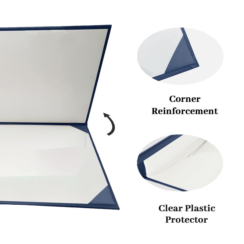 Happy Secret Diploma Cover 8.5''x 11'' Diploma Holder Graduation Certificate Holders Certificate Covers Smooth Leather (Navy) - Image 4